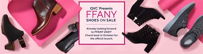 QVC Presents FFANY Shoes on Sale - shoes on a pink background